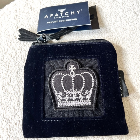 Apatchy London Luxury Velvet Crown Patch Coin Purse - Picture 3 of 6